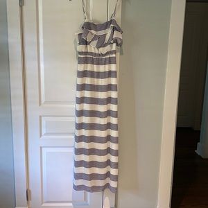 Navy striped maxi dress
